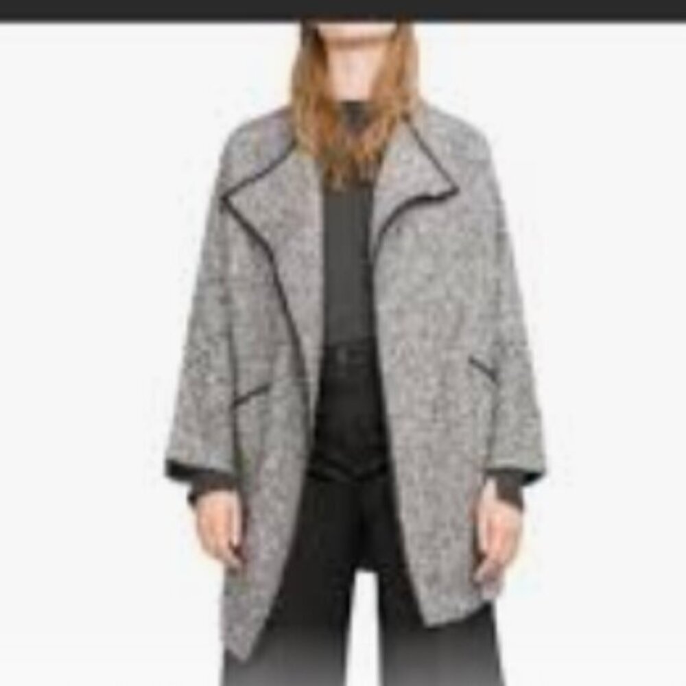 Zara Knit Open Front Long Cardigan Coatigan Sweater Size Small